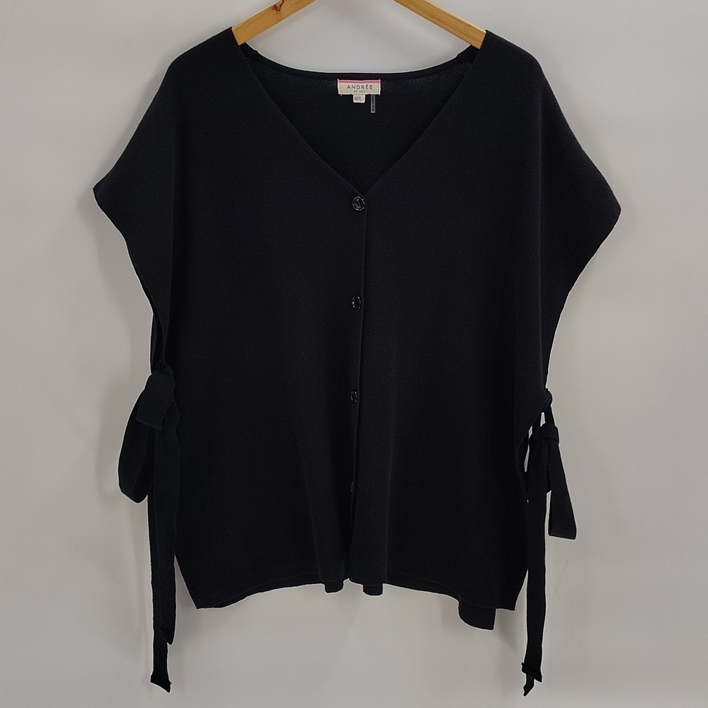Andree By Unit Sylvia Tied Up Sweater Vest Size M/L Black